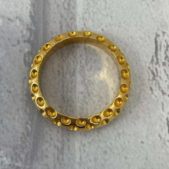 Gold Hermès Dots Scarf Ring Golden - Preowned - Picture 4 of 5